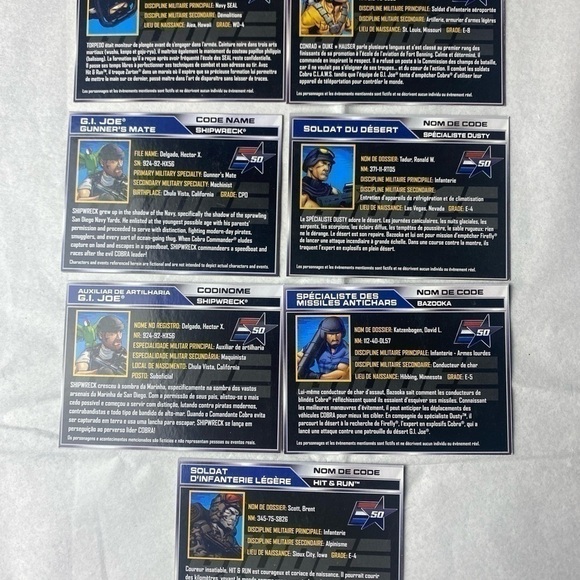 GI JOE File cards French/ English/Spanish - Picture 3 of 6